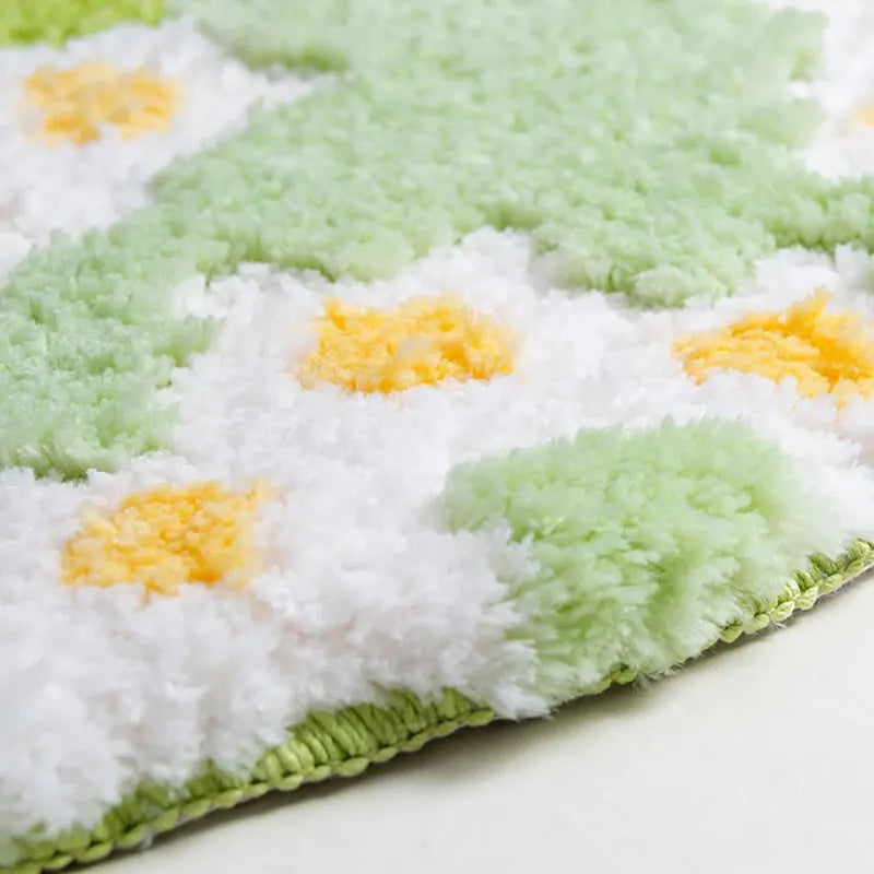 Fluffy Flower and Moss Rug Tufted